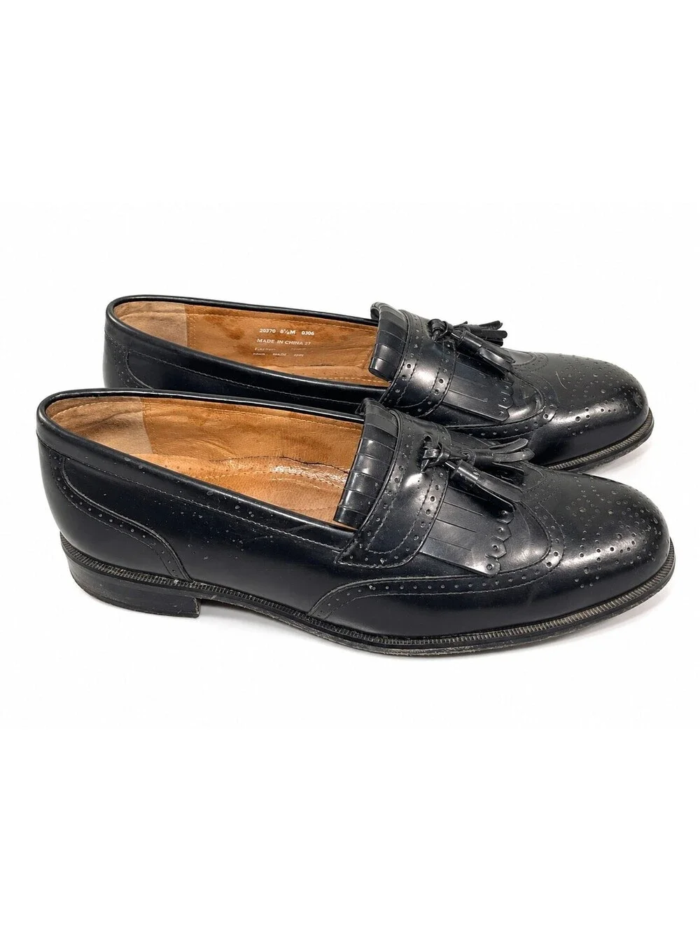 Bostonian Florentine Black Leather Tassel Loafer Men's Dress Shoes 8.5 M